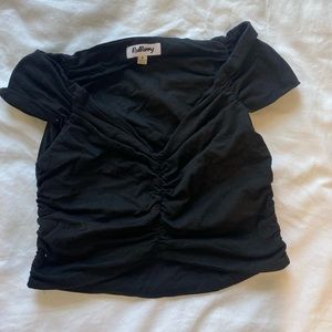 Red Berry Black Cotton Top, size 8